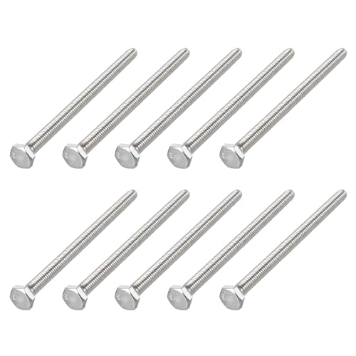 Image of METALLIXITY Hex Head Bolts (1 /4-20 x 4) 50Pcs, 304 Stainless Steel 18-8, Fully Threaded, External Hex Drive, Plain Finish, Hex Head Screw Bolt, Silver
