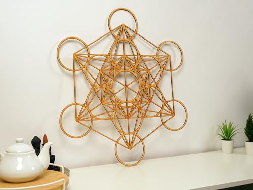 Metatron's Cube Sacred Geometry Stencil – Spiritual Wooden Wall Art, Protection Symbol, Platonic Solids, Mandala Decoration, Unique Gift (11.8 in (30cm))