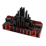Jecoupoon 58 Piece 5/8' T-Slot 1/2' Stud Hold Down Clamp Clamping Kit for Clamping of Workpieces of Machine Tools Lathes and Metal Cutting Machine Tools