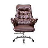 ZYSKABQ Silla de oficina giratoria de cuero marrón para jefe, cómoda silla de escritorio de computadora, 89 x 89 x 123 cm, patas de pulpo