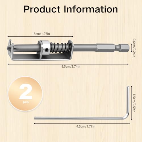 Image of Serplex 2PCS Spring-Loaded Screw Holder Bit, 1 /4 inch Hex Shank Steel Screw Holding Attachment for Drill & Screwdriver, Adjustable Grip for Wood & Self-Tapping Screws, Precision Alignment Tool for Tight
