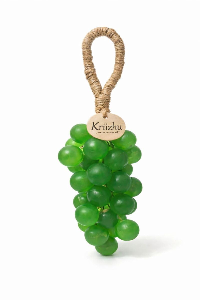 Kriizhu Handmade Grape Shape Hanging Soap | Natural Glycerin Bath Soap with Rope Loop | Decorative & Moisturizing Soap for Bathroom & Gift Use (Green)-image-41