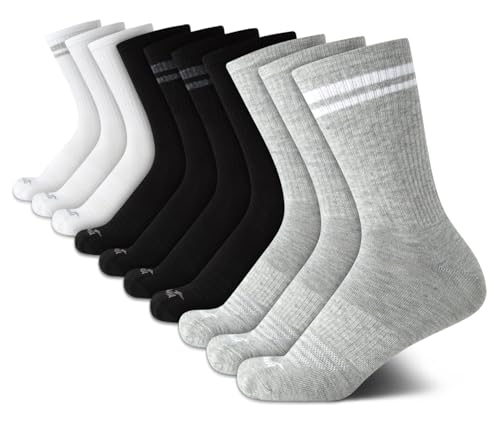 Avia Women's Socks - 10 Pack Performance Cushioned Mid Calf Athletic Crew Socks, Compression Socks for Women, Shoe Size: 4-10