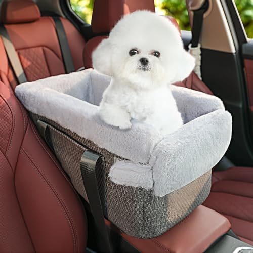 Center Console Dog Car Seat,More Stable Armrest Pet Car Booster Seat,Puppy Travel
