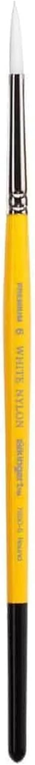 KINGART Premium White Nylon 7950-2 Gold Grip Round Artist Brushes, Synthetic Nylon Hair, Acrylic & All Media, Face Painting, Body Art, Fabric, Ceramics, Glass, Wood etc. Size 2