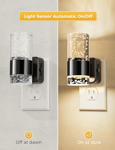 Image of Night Lights Plug into Wall, Dimmable Night Light with Dusk to Dawn Sensor, Acrylic Night Light with Warm Light 3000K, Wall Sconce-Style Design Nightlight for Hallway, Bathroom, 1-Pack