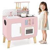 【Solution de Rangement Parfaite】Équipé d'une armoire de rangement, d'étagères supérieures et de crochets suspendus, ce jouet cuisine aide à maintenir un espace ordonné. Les enfants peuvent accéder facilement aux accessoires de cuisine, favorisant dès le plus jeune âge une bonne habitude d'organisation.