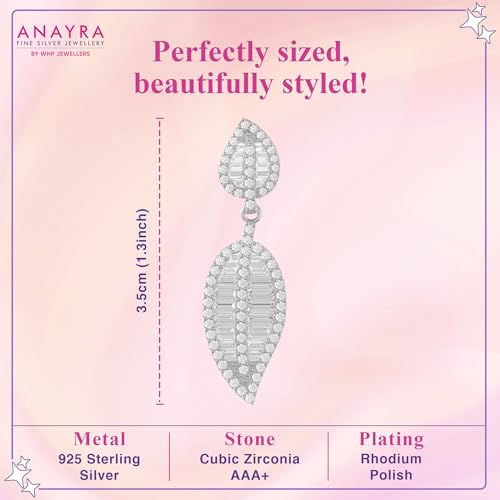 Image of 925 Sterling Silver Long Earrings for Women | Elegant Drop Dangler Earrings | Hypoallergenic Rhodium Plated Anti-Tarnish Lightweight Silver Jewellery | Daily Wear | Gift for Wife, Girlfriend, Mother, Sister | Birthday, Anniversary, Rakhi