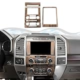 HTHE Kit de 3 piezas de molduras interiores para F150 2015-2020, panel de navegación de control central/interruptor de control de luz de emergencia/compartimento de almacenamiento, marco decorativo