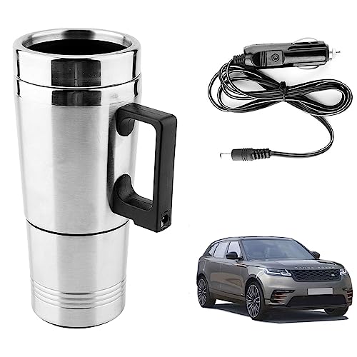 Image of Oshotto 12V Stainless Steel Car Heating Kettle /Mug, Travel Friendly electric Tea /Coffee maker Compatible with Land Rover Range Rover Velar (300ml) - Silver