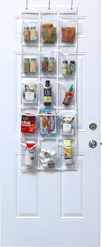 image for Simple Houseware 2-Pack Clear Over the Door Hanging Pantry Organizer (