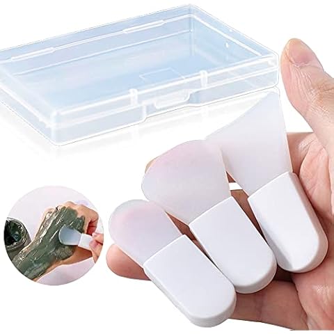 Face Mask Applicator Brushes, Mini Makeup Spatula Portable Beauty Tools Set for Facial Mud, Cosmetic Mask, Facial Clay, Eye Mask, Body Lotion, Body Butter, Serum, Cream. 3PCS Soft Silicone Brush Suit Cover
