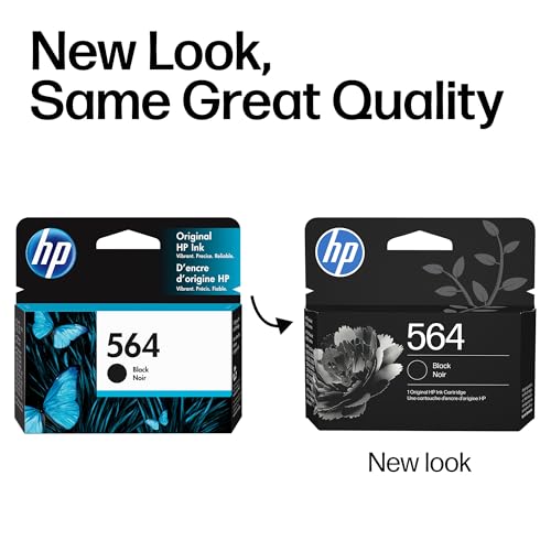 Image of HP 564 Black Ink Cartridge | Works with DeskJet 3500; OfficeJet 4620; PhotoSmart B8550, C6300, D5400, D7560, 5510, 5520, 6510, 6520, 7510, 7520, Plus, Premium, eStation | CB316WN