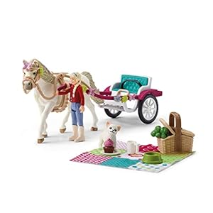 SCHLEICH 42467 Horse Club – Koets voor paardenshow – Speelfigurenset – Kinderspeelgoed voor Jongens en Meisjes – 5 tot 12 jaar – 33 Onderdelen