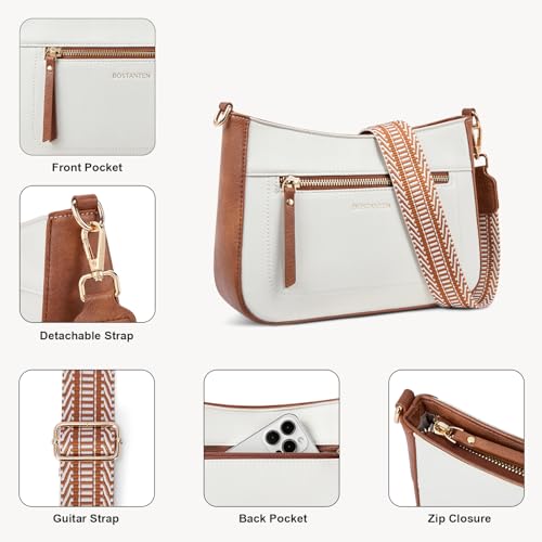 Image of BOSTANTEN Crossbody Bags for Women Vegan Leather Purses Quilted Shoulder Handbags with Adjustable Shoulder Strap
