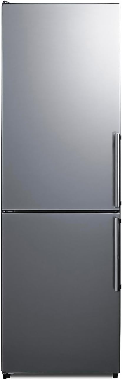Summit Appliance FFBF235PL 24" Wide Bottom Freezer Refrigerator, Energy Star, LED Lighting, Stainless Steel (LHD)