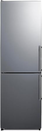 Summit 24" Refrigerator-Freezer, Stainless Steel - FFBF235PL | Includes a 10.8 cu.ft. Capacity, Counter Depth, ENERGY STAR Certified, Bottom Mount Freezer