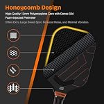 DGYGQ Pickleball Paddles, Edgeless Carbon Fiber Pickleball Paddle with Polypropylene Honeycomb Core, Increased Power for Ultimate Spin & Consistency (Red) - Image 3