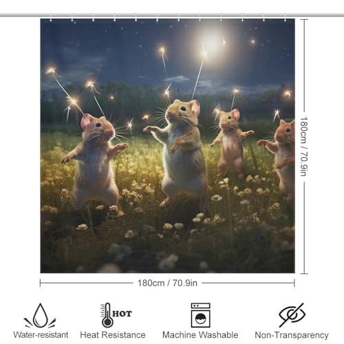 Rideau de douche souris anti éclaboussure en polyester étanche pour sol sec - 4
