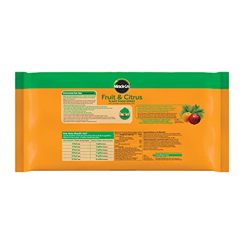 Image of Miracle-Gro Fruit & Citrus Plant Food Spikes, 12 Spikes, 3 lb. (2-Pack) | 10-15-15 NPK Easy-To-Use Nutrition for Fruit and Citrus Trees, Plant Fertilizer