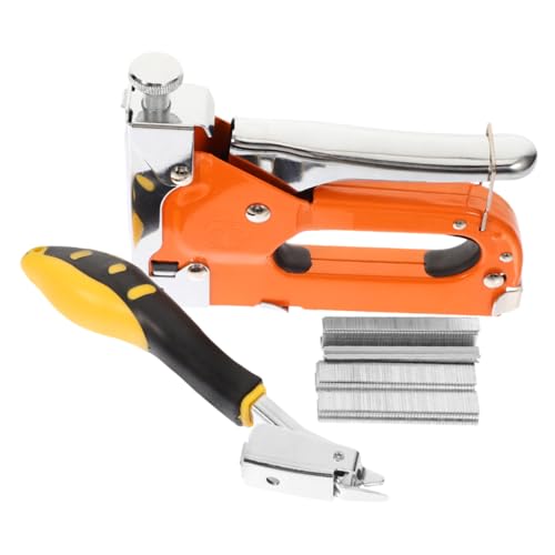 iplusmile Wood Stapler Gun Kit with 600 Staples and Staple Remover Manual Heavy Duty Upholstery Stapling Tool for Woodworking Carpentry and DIY Projects
