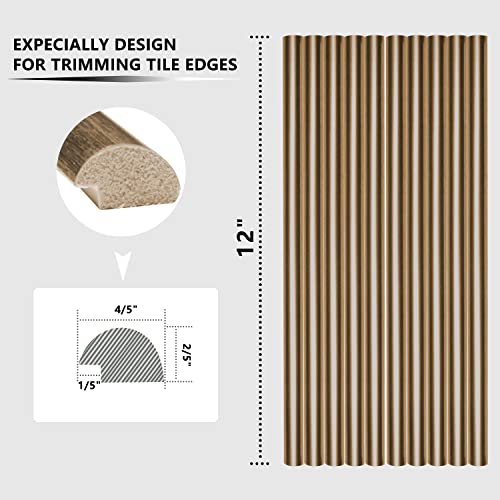 Stickgoo 10-Pack Tile Edge Trim, 12" Wall Molding Trim For Peel And Stick Backsplash Tile, No Self-Adhesive Tile Edge Decorative Liner (Copper) #TOP3