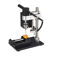 VOBOR Standbohrmaschine, 200W Miniatur Tischbohrmaschine 7 Gang Einstellbare Geschwindigkeit, Bohrhub 50mm, Mini Ständerbohrmaschine für Metall Holz Acryl