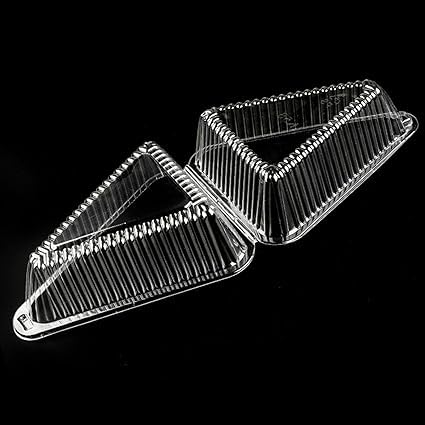 Inaara Cheese Cake Packing Box (25pcs) | Cake Slice Containers with Lid Hinged Lid Cake Container for Pie