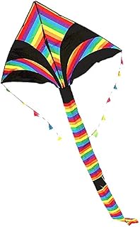 Kites kiteColorful Long Tail Rainbow Kite with Kite String and Kite Reel,Easy to Fly Triangle Beginner Kite for Beach Trip,for Adults Kids 708 Kite Toys (Color : 300m Line)