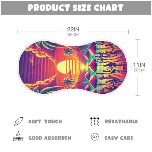 Beach Sunset Purple Baby Burp Cloths Soft Burp Cloth Burp Rags Cotton Burp Clothes Absorbent Muslin Burp Cloths for Unisex Boy Newborn Girl 1 Pack 22x11 Inches2