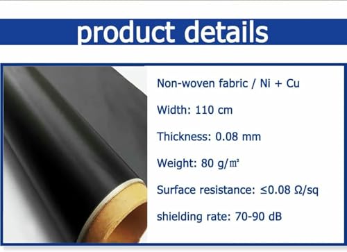 Tela Faraday de protección premium de cobre puro para blindaje de señales RF 3