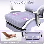 N-GEN GAMING Video Gaming Chair Office Computer Desk Use Ergonomic Reclining Backrest Adjustable Armrests Lumbar Support Footrest High Density Foam Breathable Fabric Heavy Duty Base (Purple) - Image 4