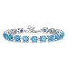 CiNily Created Blue Fire Opal Rhodium Plated for Women Jewelry Gemstone Bracelet 7"-8 1/2"