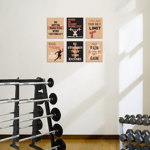 Image of CHDITB Motivational Fitness Canvas Wall Art, Inspirational Quotes Artwork, Gym Workout Wall Decor, Vintage Exercise Poster, Retro Sports Art Prints for Living Room Bedroom Decor (8X10 Inch)