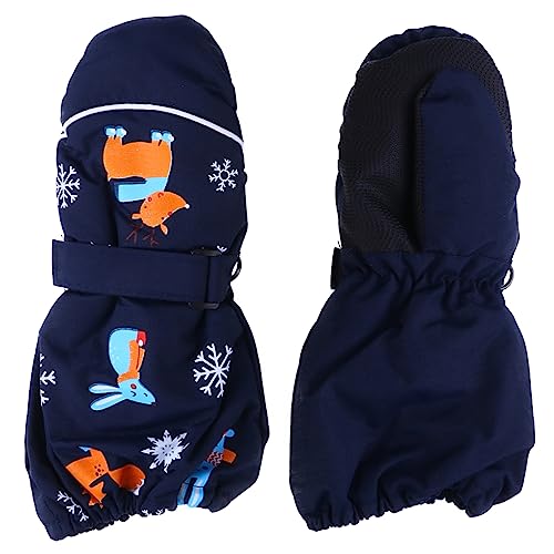 BRIGHTFUFU 1 Par luvas de esqui infantil luvas térmicas luvas de esqui snowboard luvas de neve para