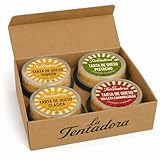 Tarta de Queso La Tentadora | Caja 4 unidades | Sabores Pistacho, Turrón, Clásica y Galleta Caramelizada Elaborada a Mano, Fabricada Una a Una y Envío Refrigerado, Producto Artesanal | 4x250g