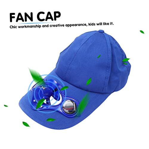 Unomor 1Pc Fan Cap Lightweight Summer Hat with Built Fan for Sun Protection Comfortable Material for Boys for Outdoor Activities Blue4