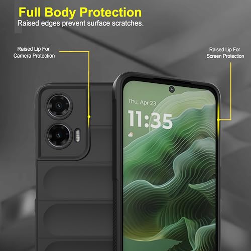 Image of Zapcase Back Case Cover for Moto G35 5G | Compatible for Moto G35 5G Back Cover | Liquid Silicon Magic Case with Camera Protection | Black