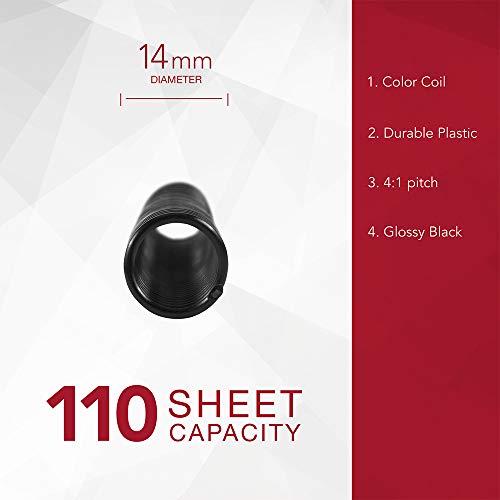 Gbc Binding Spines/Spirals/Coils, 14Mm, 110 Sheet Capacity, 4:1 Pitch, Color Coil, Black, 100 Pack (9665060) #TOP2