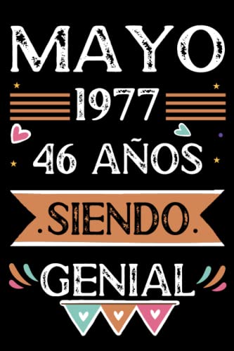 CUADERNO, Mayo 1977, 46 Años Siendo Genial: Libro de visitas, cuaderno, 110 páginas de felicitaciones, idea de regalo, regalo Para la esposa, novia, mujer, La madre