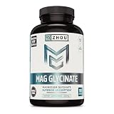 Zhou Magnesium Glycinate - Pure Mag Glycenate Supplement for Men & Women, Natural Sleep Aid, Heart Health Support, Muscle Relaxation & Vitality - 180 Vegan Friendly Capsules