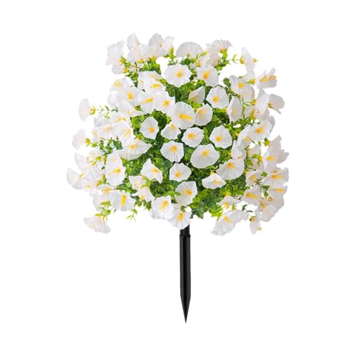 Flores artificiales de exterior resistentes plantas falsas para jardín 8