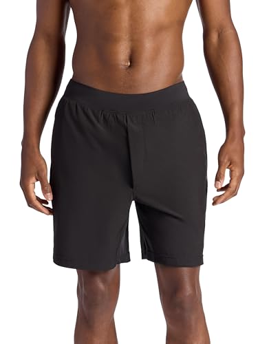 Gaiam Men’s Upside 7” Short with Liner, Standard Fit, Stretch Lightweight Material, Moisture-Wicking, Black, Small