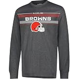Ultra Game NFL Official Adults Super Soft Game Day Long Sleeve T-Shirt - Unisex, Cleveland Browns, Heather Charcoal 24, Medium