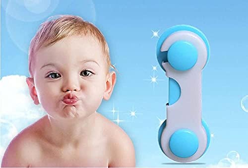 PARENCE Verrouillage de Sécurité pour Tiroir, Porte, Fermeture tiroir, Loquet Porte de Placard, pour Bébé Sécurité Bleu Cover