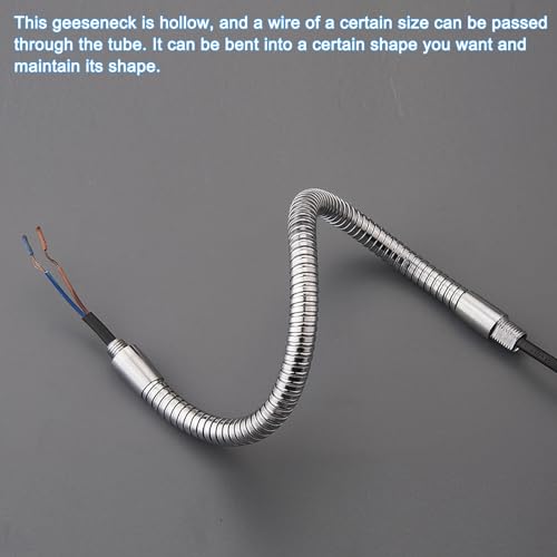 PATIKIL 5,9’’ Universeller Schwanenhals-Schlauch, 2 Stück M10 Feingewinde Biegsamer Metallschlauch Flexibler Arm Weichrohrverlängerung für Lampe, DIY-Ausrüstung, Schwarz