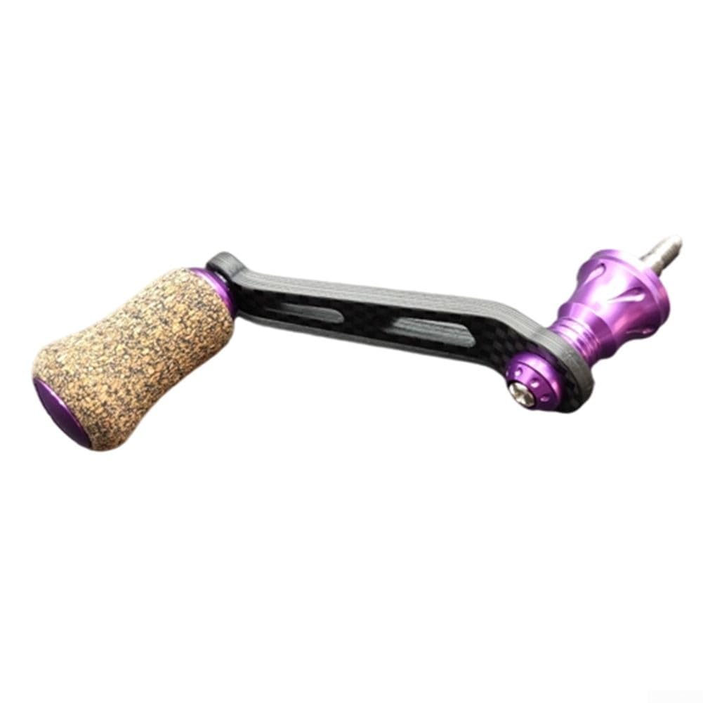 Fishing Reel Handle, Carbon Fiber Fishing Reel Handle Compatible for Shimano-Stradic/Wanford/Sahara Spinnings Reels (purple)