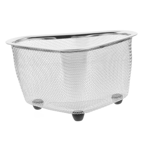 Garneck 1pc Sink Corner Storage Basket Draining Dish Rack for Kitchen Space Saving Design Multi Functional Mesh Strainer for Food Scraps for Home Restaurant and Hotel Use