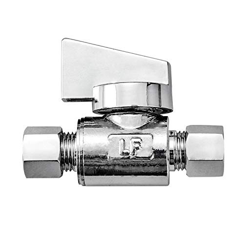 Minimprover 2 Pack Premium Brass 1/4" Compression X 1/4" Compression Angle Valve Quarter Turn Water Straight Angle Valve #TOP1