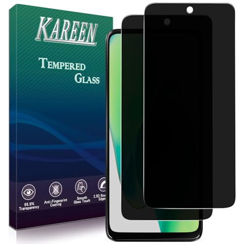 KAREEN 2 Pack Privacy Screen Protector for Motorola Moto G 5G (2025) Anti Spy Tempered Glass Film Anti-Scratch Bubble Free Case Friendly